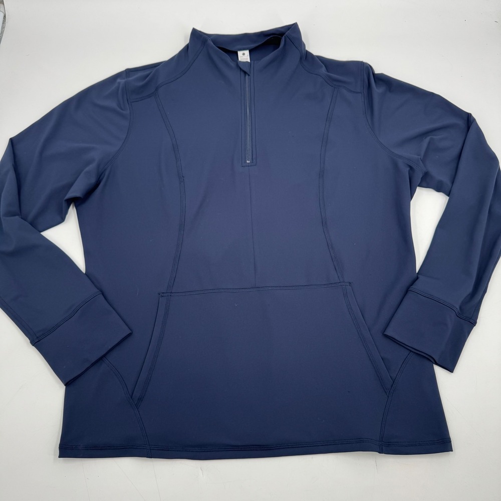 Yogalicious Nude Tech‎ Hills Half Zip Jacket Pullover Mens 2XL Navy Thumbholes